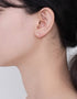 Elegant Sterling Silver Bar Stud Earrings with Cubic Zirconia